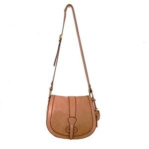 FOSSIL  Brown Tan Leather Crossbody Hobo Shoulder Bag